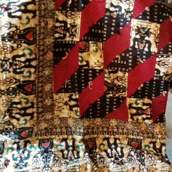 Handmade Batik Patchwork Quilt Sofa Throw Blanket